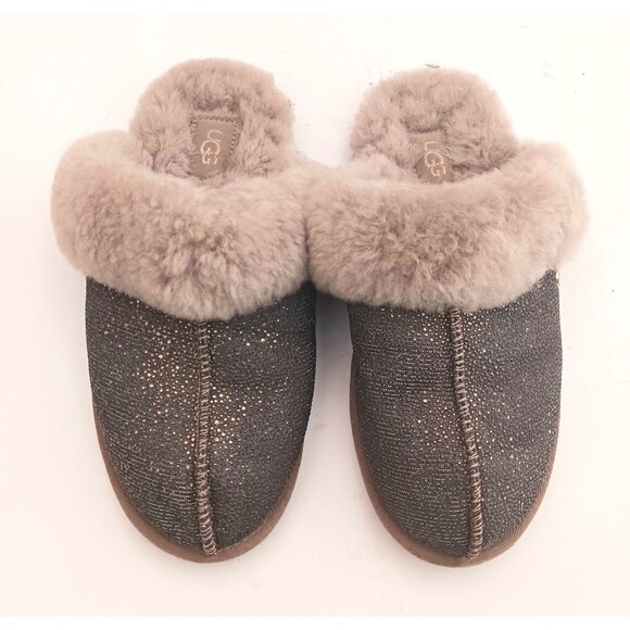 UGG Sufflette ll Scuff Slipper Caviar Metallic Gray Sheepskin Cuff / Lining US 6 - Picture 2 of 11